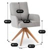 Čalúnená otočná stolička BIANCO – sivá moderná 9