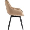 Otočné Kreslo MESSINA - bežový zamat čierne nohy
