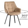 Otočné Kreslo MESSINA - bežový zamat čierne nohy