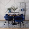 vintino laures jedálenska stolicka orion namornicka modra zamatova velvet cierne nohy 2