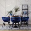 vintino laures jedálenska stolicka orion namornicka modra zamatova velvet cierne nohy 3
