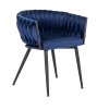 vintino laures jedálenska stolicka orion namornicka modra zamatova velvet cierne nohy 1
