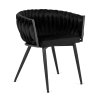 vintino laures jedálenska stolicka orion cierne zamatova velvet cierne nohy 1