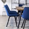 LAURES VINTINO calunene kreslo stolicka do jedalne kuchyne zamat zamatová modrá 2