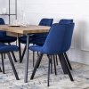 LAURES VINTINO calunene kreslo stolicka do jedalne kuchyne zamat zamatová modrá 4