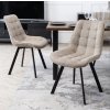 LAURES VINTINO calunene kreslo stolicka do jedalne kuchyne zamat zamatová bezova siva 4