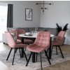 LAURES VINTINO calunene kreslo stolicka do jedalne kuchyne zamat zamatová ruzova 1