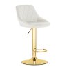 vintino laures otocna barova stolicka biela zlata velvet zamatova jedalenska stolicka do kuchyne 1