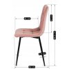 vintino laures jedálenska stolicka forli ružova zamatova velurova loft velvet cierne nohy 6