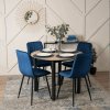 vintino laures jedálenska stolicka forli modra zamatova velurova loft velvet cierne nohy 3