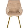vintino laures kreslo stolicka bežová zlate nohy kreslo do kniznice kreslo do obyvacky kreslo do spalne kreslo na kojenie velur 9