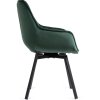 Otočné Kreslo MESSINA zelená zamat čierne nohy