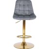 vintino laures zamatova otočna barova stolička zlatá podstava 3