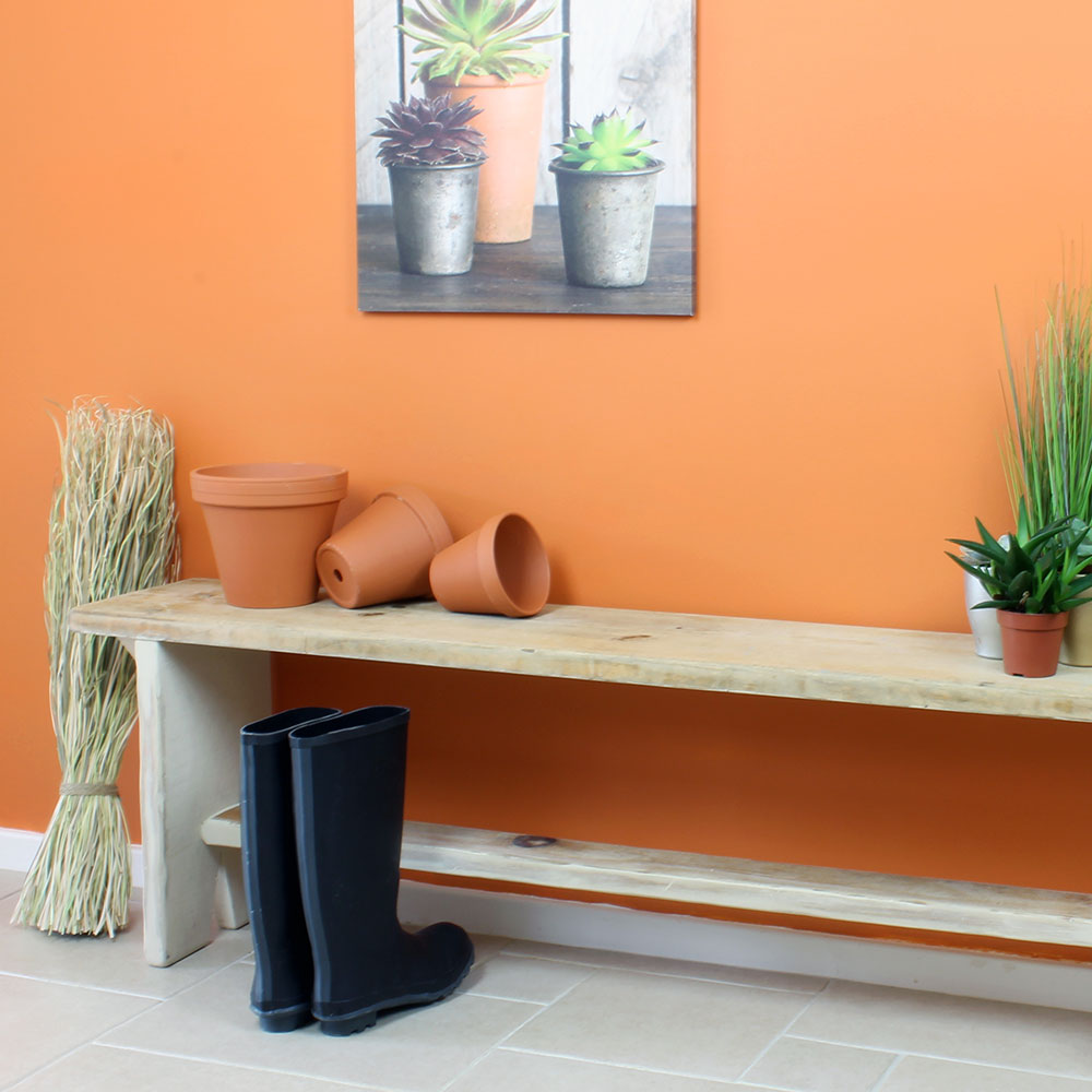 matt-emulsion-paint-orange-Deep-saffron-wall-and-bench-vintro-2