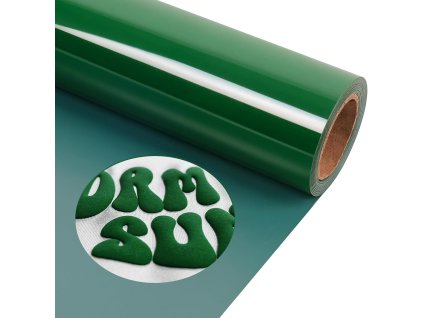 Puff zelená nažehlovací fólie na textil – role s pohledem na strukturu a povrch
