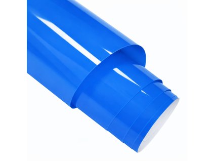 Neonová modrá nažehlovací fólie na textil – role s pohledem na strukturu a povrch