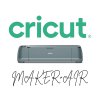 Logo Cricut, obrázek plotru Cricut Maker a nápis Maker Air – grafika znázorňující kompatibilitu náhradního nože s těmito modely plotrů
