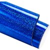 Modrá třpytivá holografická samolepicí fólie – role s výrazným leskem a glitrovým povrchem