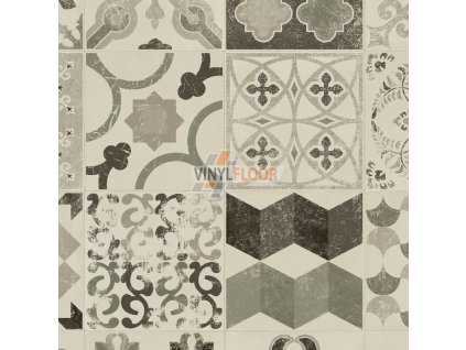 vinylfloor.cz – PVC TARKETT RETRO 240-7102, šedo-černá mozaika