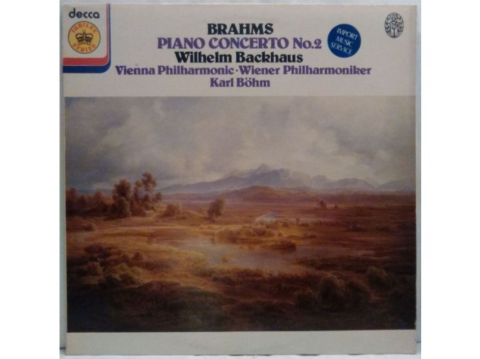 LP Johannes Brahms :  Vienna Philharmonic, Böhm, Backhaus ‎– Piano Concerto No.2, 1967