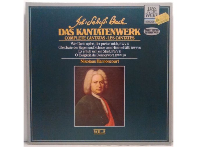 2LP Johann Sebastian Bach - Nikolaus Harnoncourt - Das Kantatenwerk, Complete Cantatas, Les Cantates - Vol. 5 - BWV 17-20, 1984