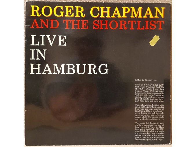 LP Roger Chapman And The Shortlist - Live In Hamburg, 1979