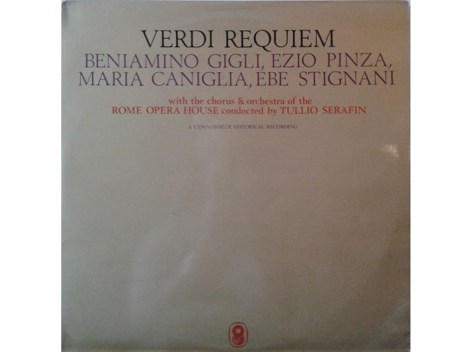 2LP G. Verdi - Maria Caniglia, Ebe Stignani, Beniamino Gigli, Rome Opera Chorus & Orchestra, Tullio Serafin ‎– Requiem, 1964