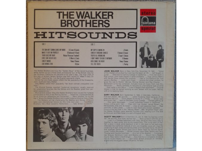 LP The Walker Brothers - Hitsounds, 1966