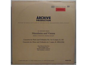 LP Wolfgang Amadeus Mozart - Heinz Holliger, Hans-Martin Linde, Münchener Kammerorchester/Hans Stadlmair - Mannheim und Wien, 1965