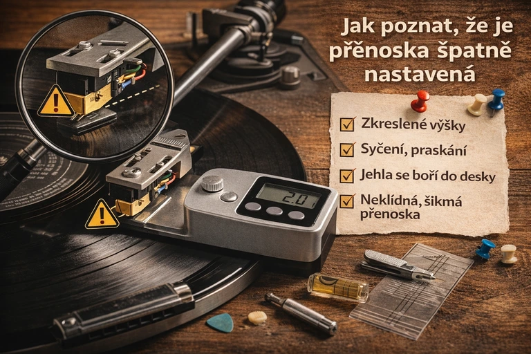 Jak poznat, že je přenoska špatně nastavená