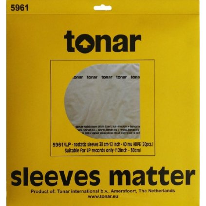 VINYLO.SK | TONAR Nonstatic Inner Record Sleeves 12 Inch 50 pack - Antistatické vnútorné obaly na LP 50ks 8720058000082