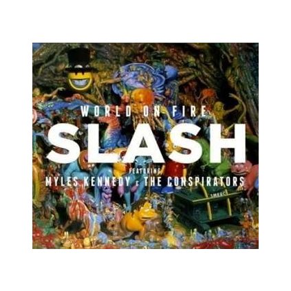 VINYLO.SK | SLASH ♫ WORLD ON FIRE / Limited / BLUE & YELLOW VINYL [2LP] 0016861755874