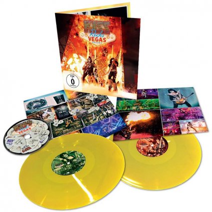 VINYLO.SK | KISS ♫ KISS - ROCKS VEGAS / YELLOW COLOURED VINYL and DVD [2LP + DVD] 0602435173344