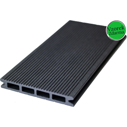 Vzorka WPC dosky Dark Grey Drážkové G2 HOLO 4