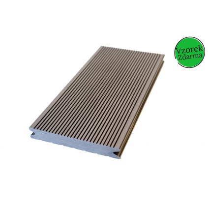 Vzorka WPC dosky Light Grey Drážkové/French G2 Plné