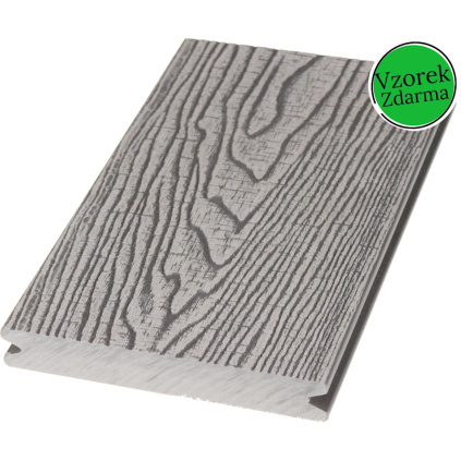 Vzorka WPC dosky Light Grey Scratched G2 plné Vzorky