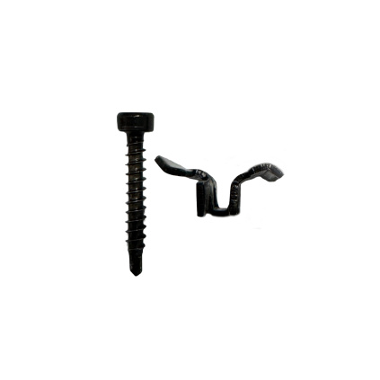 Dištančný WPC klip čierny oceľový se zuby + vrut 4,2 x 28 mm