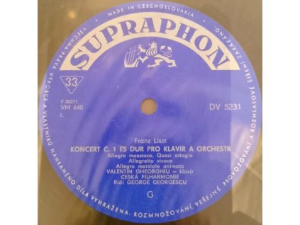 Franz Liszt – Koncert Č.1 Es Dur Pro Klavír A Orchestr(LP)