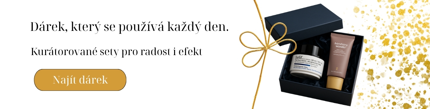 Dárkový banner s jemnou zlatou mašlí – kurátorované produkty