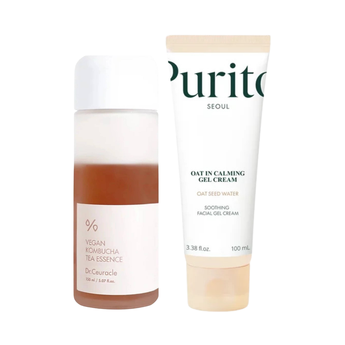 DUO Dr. Ceuracle Kombucha Tea Essence a PURITO Oat In Calming Gel Cream