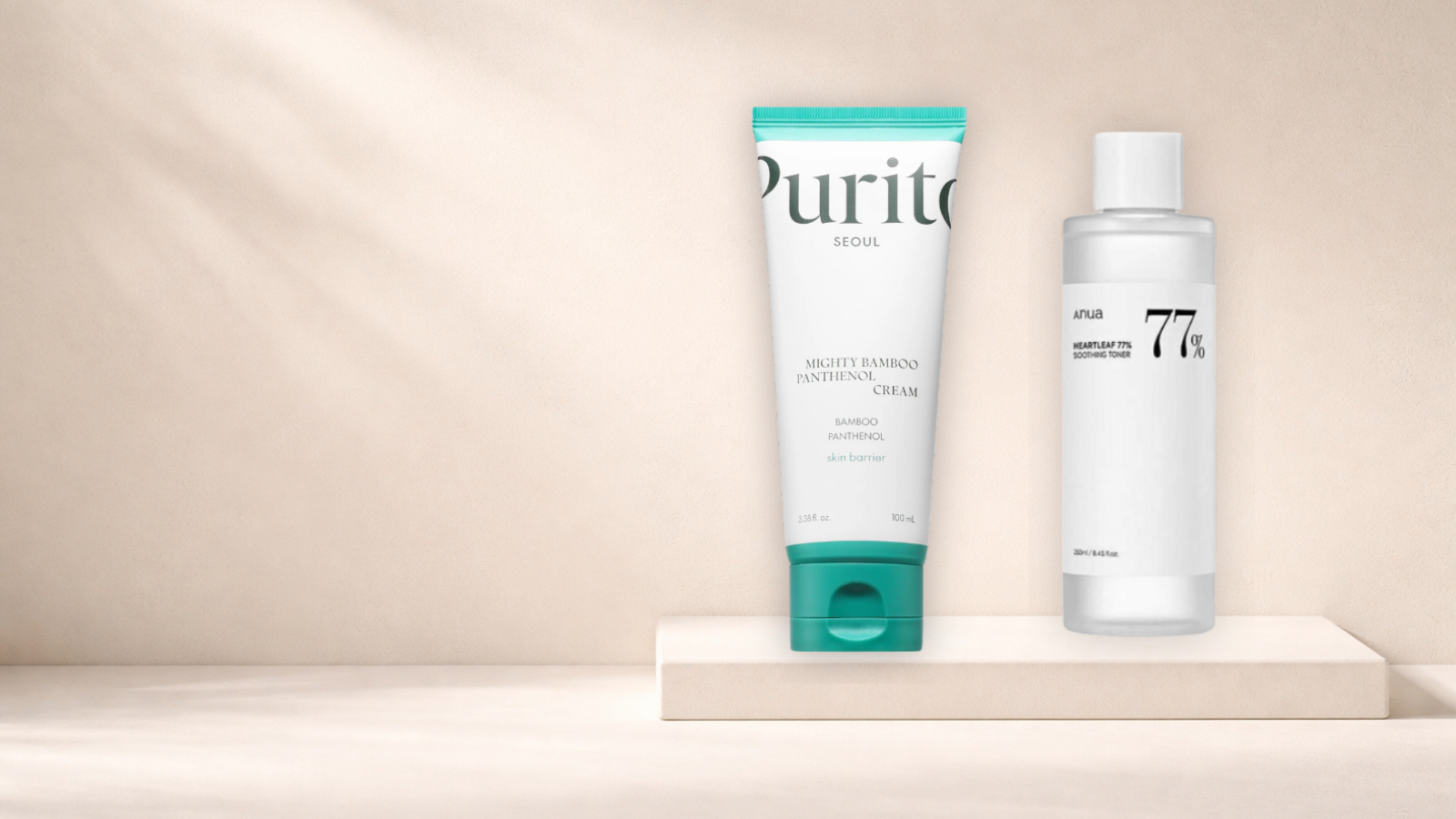 Zjednodušit rutinu do 2 kroků – PURITO Mighty Bamboo Panthenol Cream a ANUA Heartleaf 77%