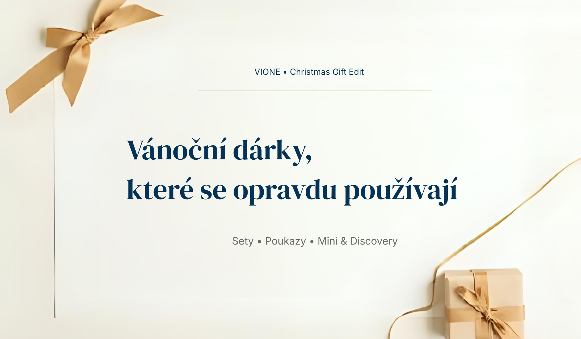 VIONE Christmas Gift Edit – vánoční hero vizuál