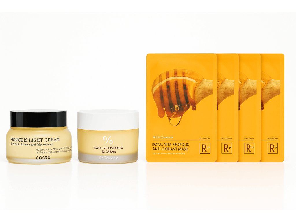 Medový rituál Propolis Glow – sada s propolisem, medem a mateří kašičkou