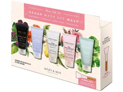 Mary & May – dárkový set veganských oplachovacích krémových pleťových masek, 5×30 g (Vegan Wash-Off Mask Mini Gift Set)