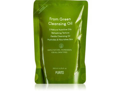 Purito From Green Cleansing Oil Refill – wkład uzupełniający koreańskiego hydrofilowego olejku do demakijażu 200 ml do usuwania makijażu i filtrów SPF