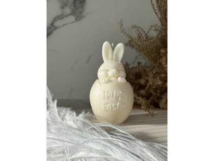 Viore svíčka Velikonoční kolekce - zajíček s nápisem Happy Easter
