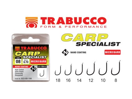 Trabucco háčky Carp Specialist Barbless Eye bez protihrotu 15ks (Varianta 10)