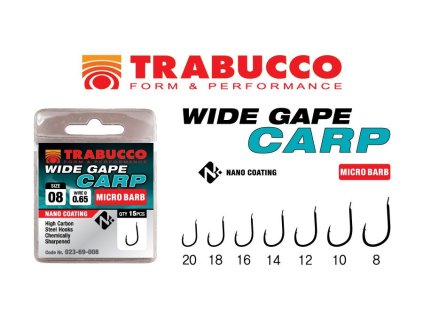 Trabucco háčky Wide Gape Carp Micro Barb (Varianta 08)