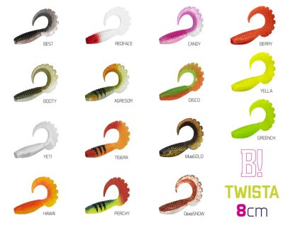 Umělá nástraha Delphin TWISTA UVs / 5ks (Velikost 8cm/CANDY)