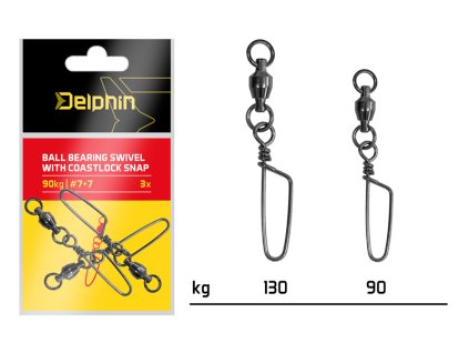 Ball bearing swivel with coastlock snap / 3 ks (Velikost 130kg)
